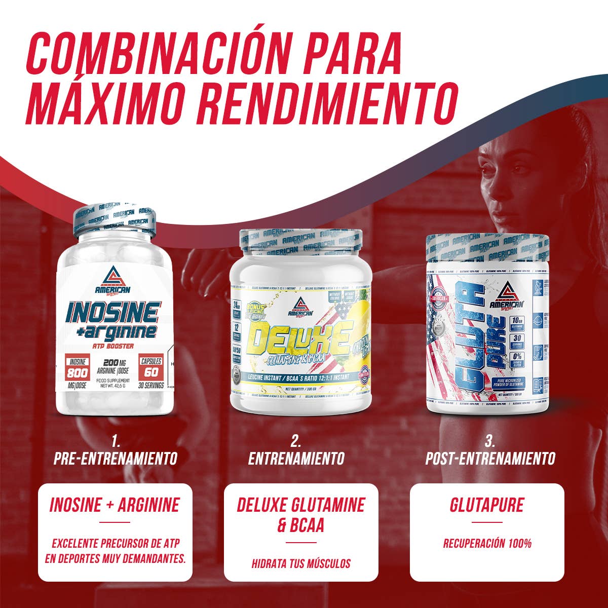 American Supplement | Inosina com Arginina | 60 cápsulas