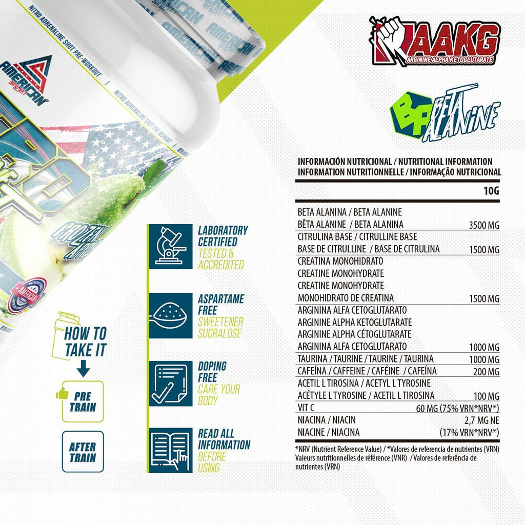 American Supplement Nitro Adrenaline Shot Pré-Treino 300 g