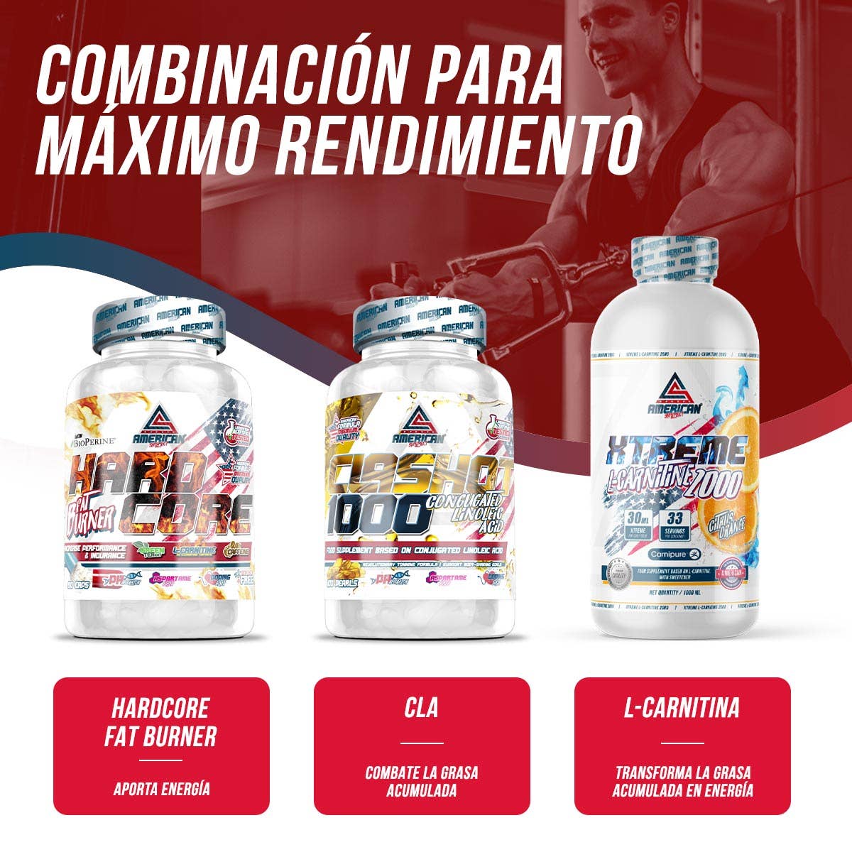 American Supplement | Cla Shot 1000 mg | Queimador de gordura