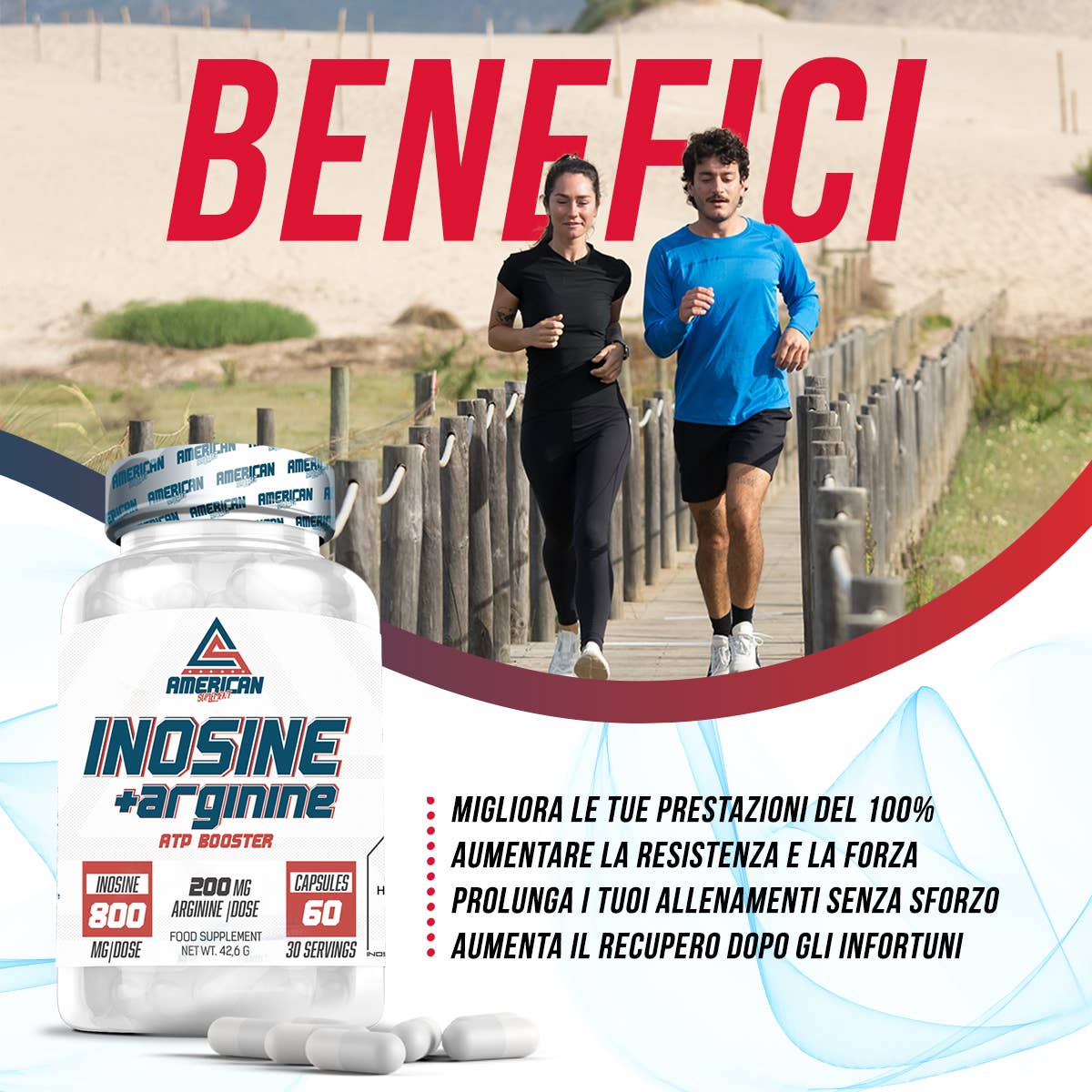 American Supplement | Inosina com Arginina | 60 cápsulas