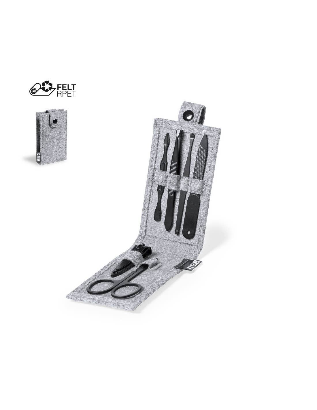 Conjunto de manicure com 6 acessórios em feltro personalizáveis