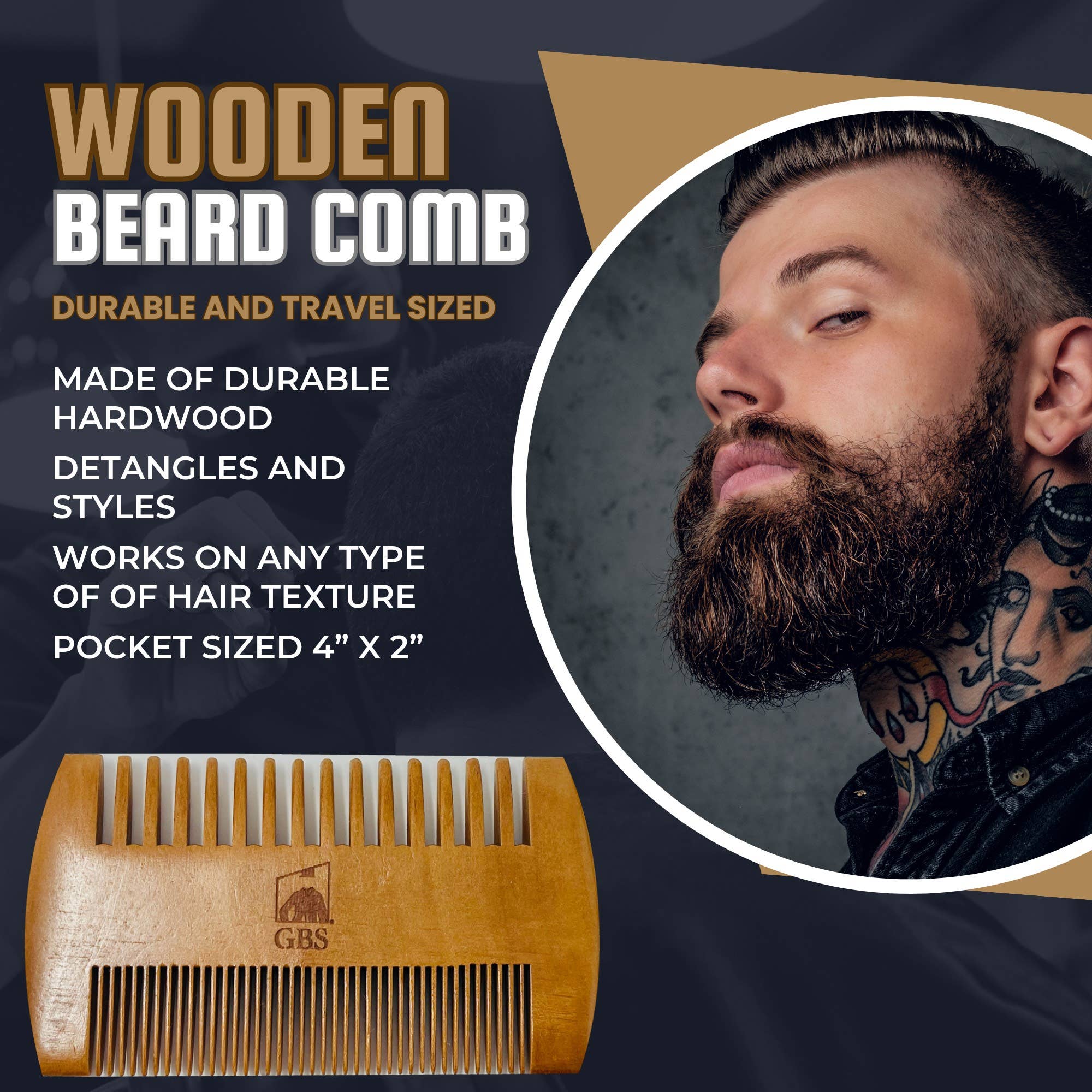 Kit de Cuidados para Barba GENTS para Homens com Bolsa de Viagem em Pele Sintética