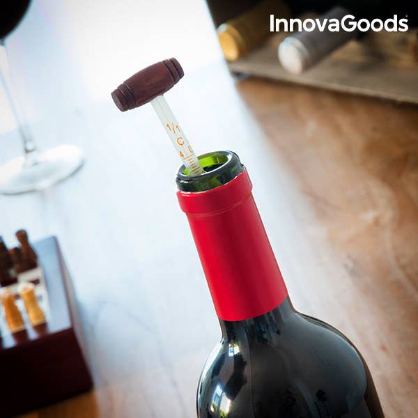 Conjunto de acessórios de vinho e xadrez InnovaGoods em madeira e aço