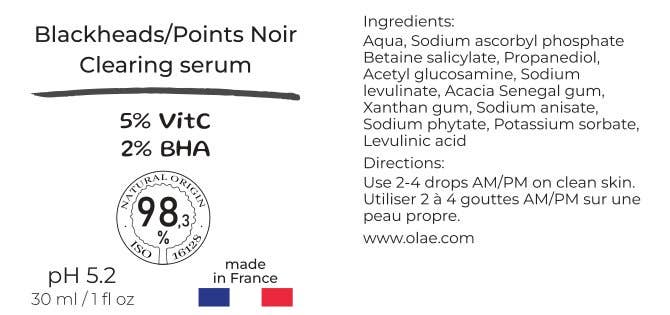 Sérum para desobstrução de cravos e acne